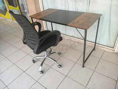 Minimalist Industrial Writing Desk with Office Chair - Used