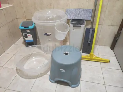 Used Mop, Bucket and Cleaning Accessories Bundle