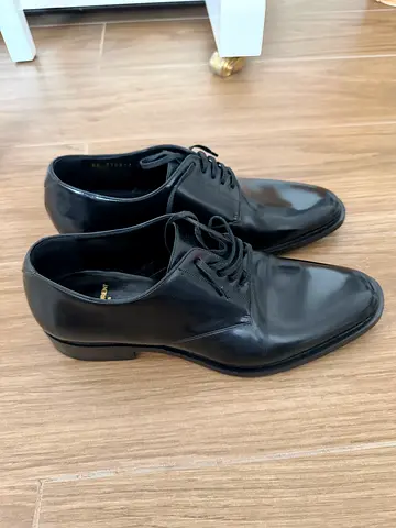 Saint Laurent Varnished Black Leather Mens Formal Shoes Size 40