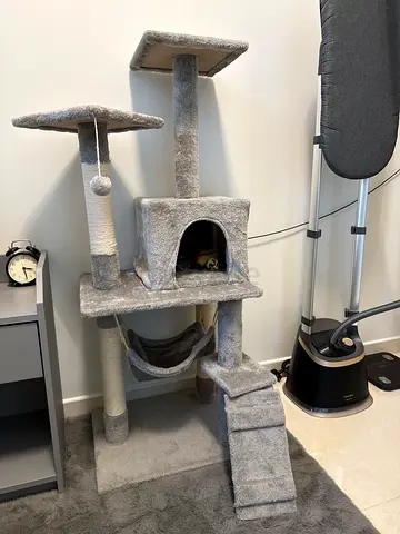 Used Multi-Level Cat Tree Tower with Scratching Posts and Perches