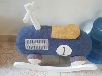 Plush Wooden Rocker Ride-On Car Toy for Toddlers