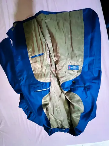 Blue Mens Suit Jacket - Single Breasted, Size Approx M
