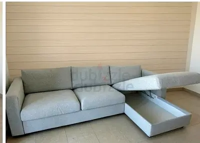 VIMLE IKEA Light grey L-shape sofa-bed with storage, good condition