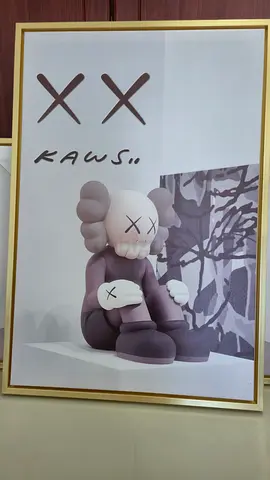 KAWS-inspired Framed Print of Seated Companion Figure