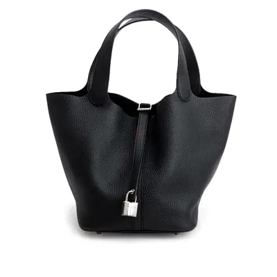 Authentic Hermes 2025 Noir Taurillon Clemence Picotin Lock 22