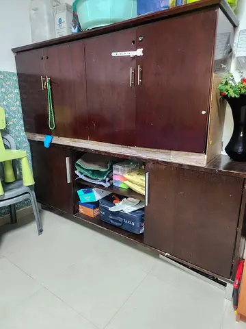 Solid Wood Sideboard / TV Cabinet - Dark Brown, used
