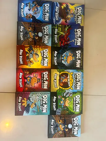 Collection of 11 Dog Man Books by Dav Pilkey - Kids Chapter Book Set