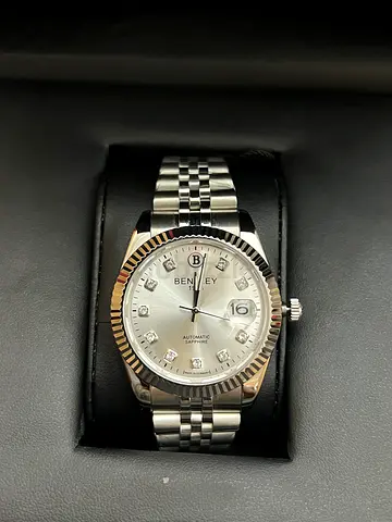Benley Automatic Men’s Watch with Stainless Steel Bracelet and Diamond Markers