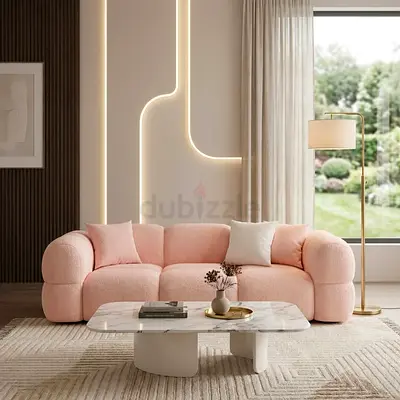 Modern pink textured sofa