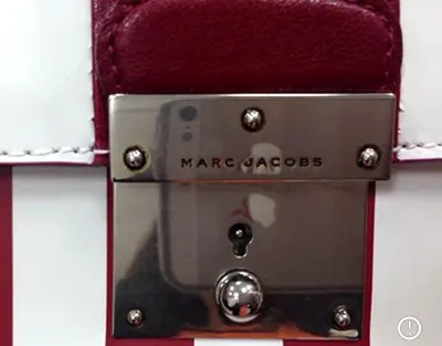 Marc Jacobs clutch red and white leather shoulder bag with lock plate