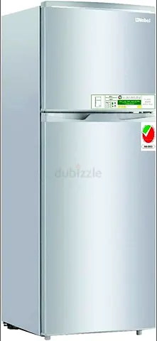 Nobel Double Door Refrigerator - Grey, Good Condition ، ثلاجة Nobel موديلها وسعتها حوالي 212 لتر