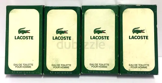 Lot Of 4 LACOSTE Pour Homme Mini Eau de Toilette 4 ML/0.14 OZ NEW IN BOX