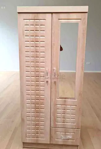 Light Wood Wardrobe with Mirror and Drawer - Brand New Available