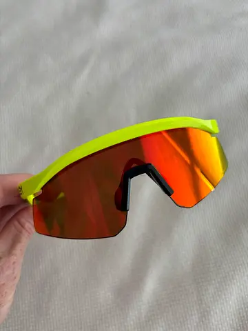 Oakley OO 9229-0537 Hydra Tennis Ball Yellow Prizm Ruby Mens Shield Sunglasses