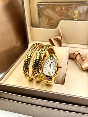 Bvlgari Serpenti Tubogas Gold Tone Womens Super Master Copy Watch