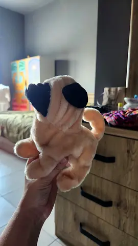 Lightly used beige plush dog stuffed toy - soft and small requires batteries
