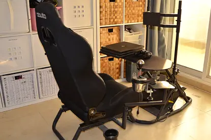 Obutto Race Simulator Complete Set w PS4 Pro, Thrustmaster T-GT wheel/pedal/shifter set and Monitor