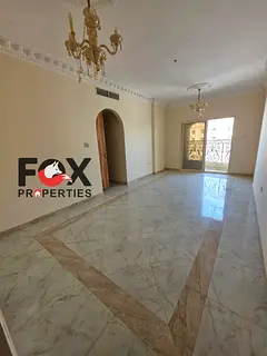 Luxury 3BR apartment for annual rent in Al Hamidiya Ajman with open balcony view, built-in wardrobes