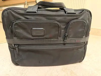 Tumi Alpha Bravo Black Professional Laptop Briefcase with Multiple Compartments