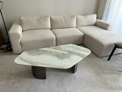 Grey and White Marble-style Coffee Table