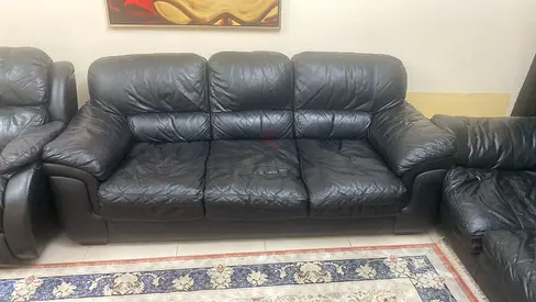 5 seater leather sofa set/Home Centre Genuine Leather Sofa Set
