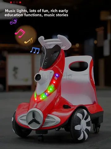 Kids Ride-On Scooter Car with Lights  Bubble Feature