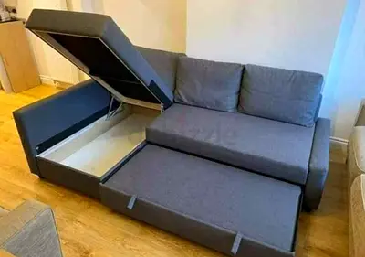 Ikea L shape sofa store cum bed and you can fix the storage lift or right anyside you want is