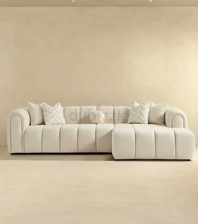 Modern Off-White Curved Sectional Sofa