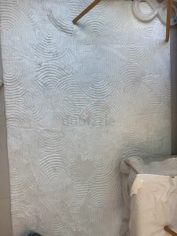 White Jacquard Rabbit Fur carpet Rug - 150x220 cm