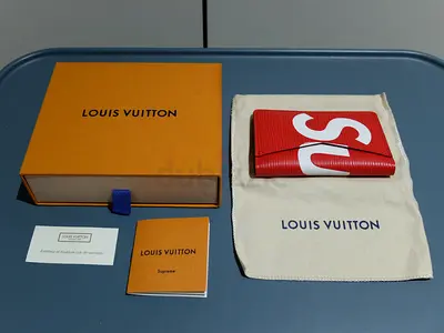 Authentic LV x Supreme Pocket Organizer Red Epi Leather | Rare Limited Edition