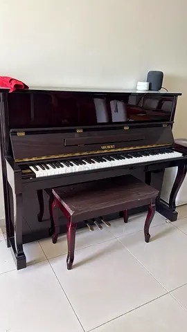 Shubert Upright Acoustic Piano - Dark Mahogany Finish with Bench