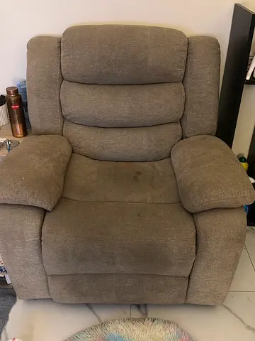 Used Comfortable Recliner Armchair - Beige Fabric