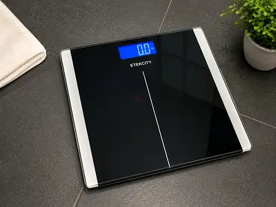 Digital Glass Bathroom Scale - Etekcity, Blue Backlight