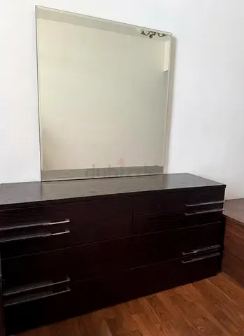 Modern Dark Wood Dresser with Mirror – Excellent Condition