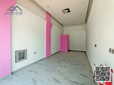 322 sqft shop for rent on Sheikh Ammar St Ajman. Glass facade, Super Lux, 55,000 AED yearly over 4 installments.