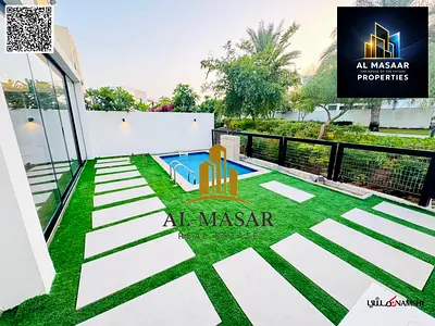 Villa in Al Zorah, Ajman, fully smart, with private pool, electricity, water, and air conditioning included. Freehold ownership for all nationalities.