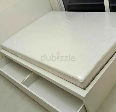 Malam double size bed 140/200cm bed with 2 storage drawers underneath and Ikea mattress