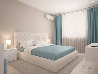 Modern upholstered double bed with tufted headboard - light cream