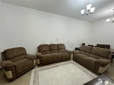 3-Piece Brown Suede Recliner Sofa Set — Good Condition