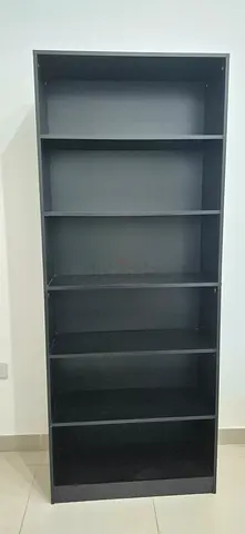 Black 6-Compartment Vertical Storage Shelf / Bookcase
