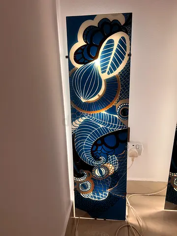 Blue Floral LED Backlit Wall Art Panel