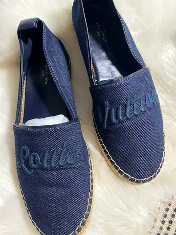 Pre-owned Louis Vuitton Denim Espadrilles -  Size 38 (EU) - Navy