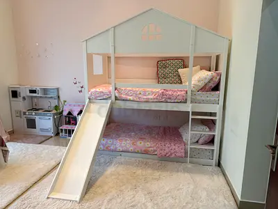 Harper house bunk bed with slide
