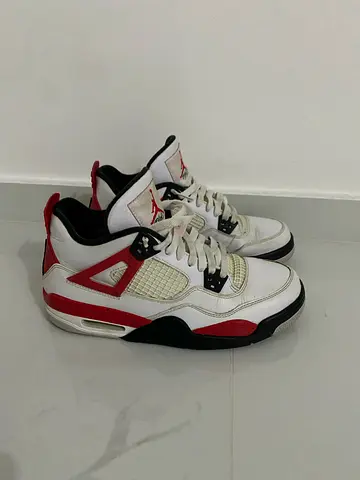 Used Air Jordan Style Sneakers - Red  White, Size 40