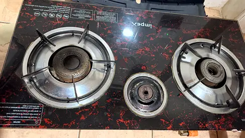 3-Burner Built-in Glass Gas Hob (Used) - Working Condition
