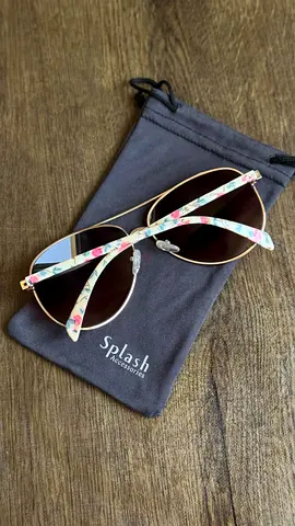 New brown  Aviator Sunglasses - Frame Color:  Gold /  arms : Floral