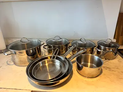 WMF - Stainless Steel Cookware Set — Pots, Pans and Lids (Used) 8 pieces