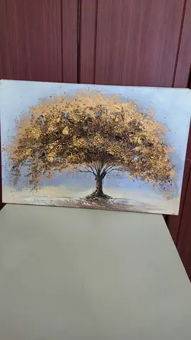 Textured Gold and Silver Tree Painting on Canvas