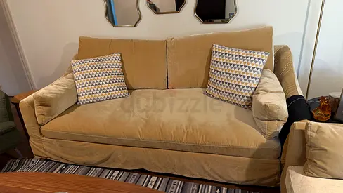 Elegant buttermilk yellow Sofa for Sale – Excellent Condition