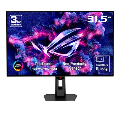 ASUS ROG Strix OLED XG32UCWMG Gaming Monitor, 32-inch 4KTrueBlack Glossy, dual4K 240Hz / FHD 480Hz